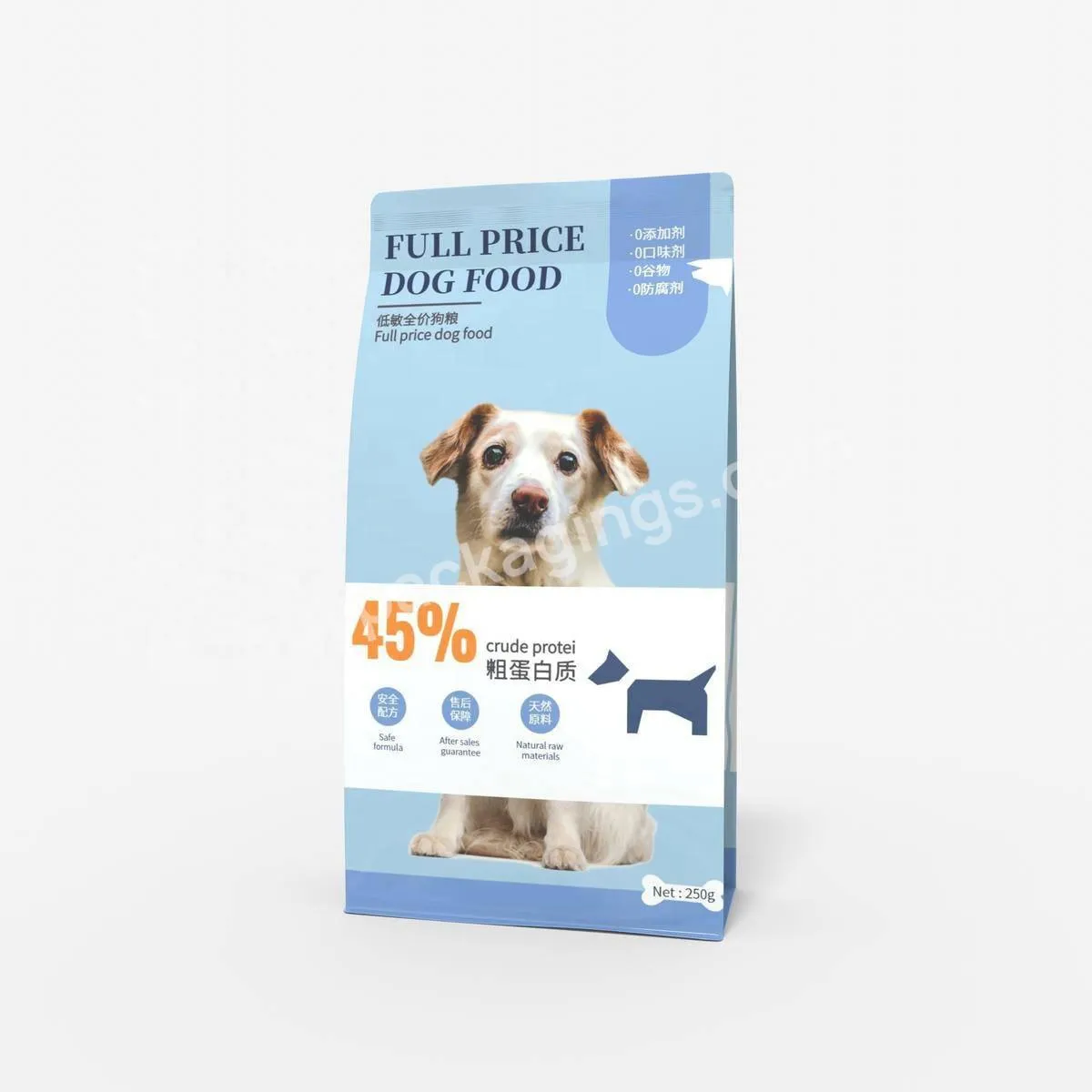 Resealable Aluminum Foil Plastic Packets Dog Cat Treat Zipper Bag Pet Food Packaging And Pet Food Flat Bottom Bag