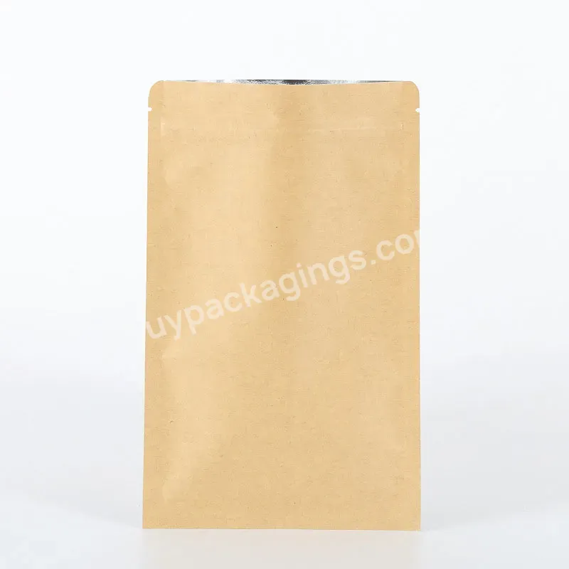 Resealable Kraft Paper Zipper Food Packaging Bags Stand Up Pouch