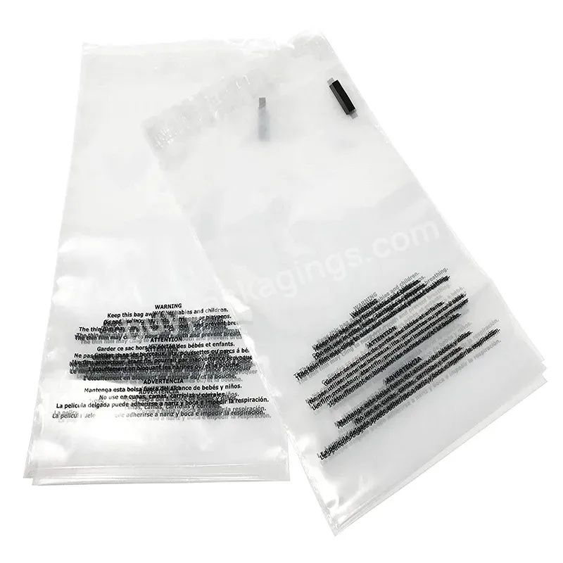 Resealable Pe Self Adhesive Plastic Clear Mailers With Sufforocation Warning Clothes Packing Bags Transparent Mailing Bag