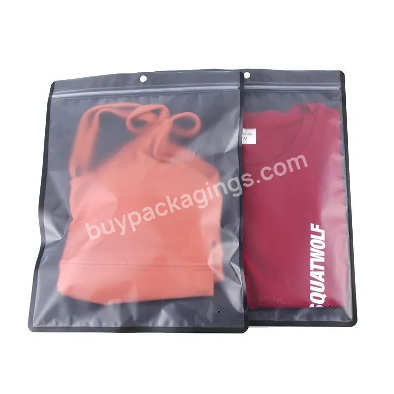 Resealable Plastic Clear Ziplock Garment Bags Packing Clothes Hoodies Poly Bag Transtarent Custom Printed