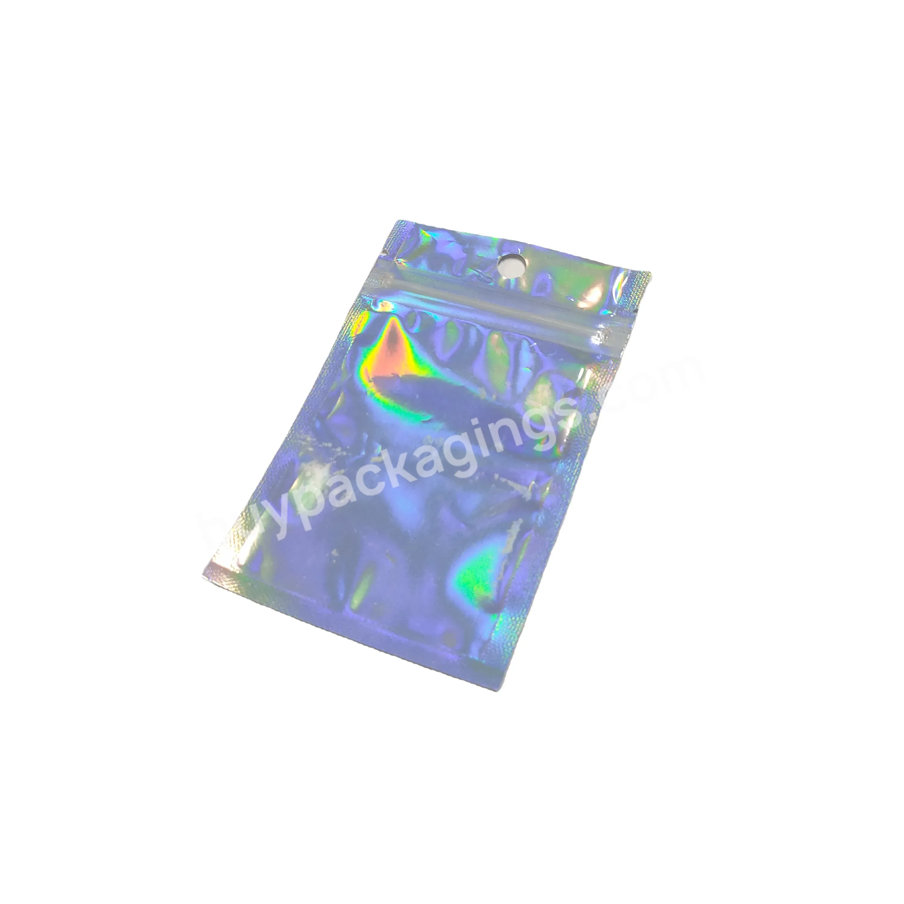 Resealable Plastic Packaging Custom Printed Designed Hologram Zip Lock Poly Bag