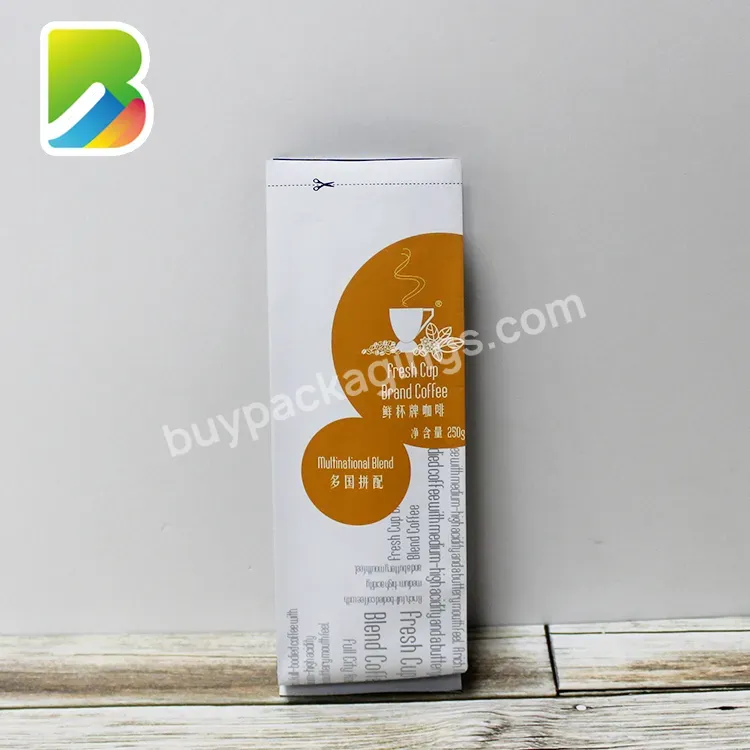 Resealable Reusable Instant One-way Valve Coffee Bean Packing Packaging Bags Sample With Valve Custom