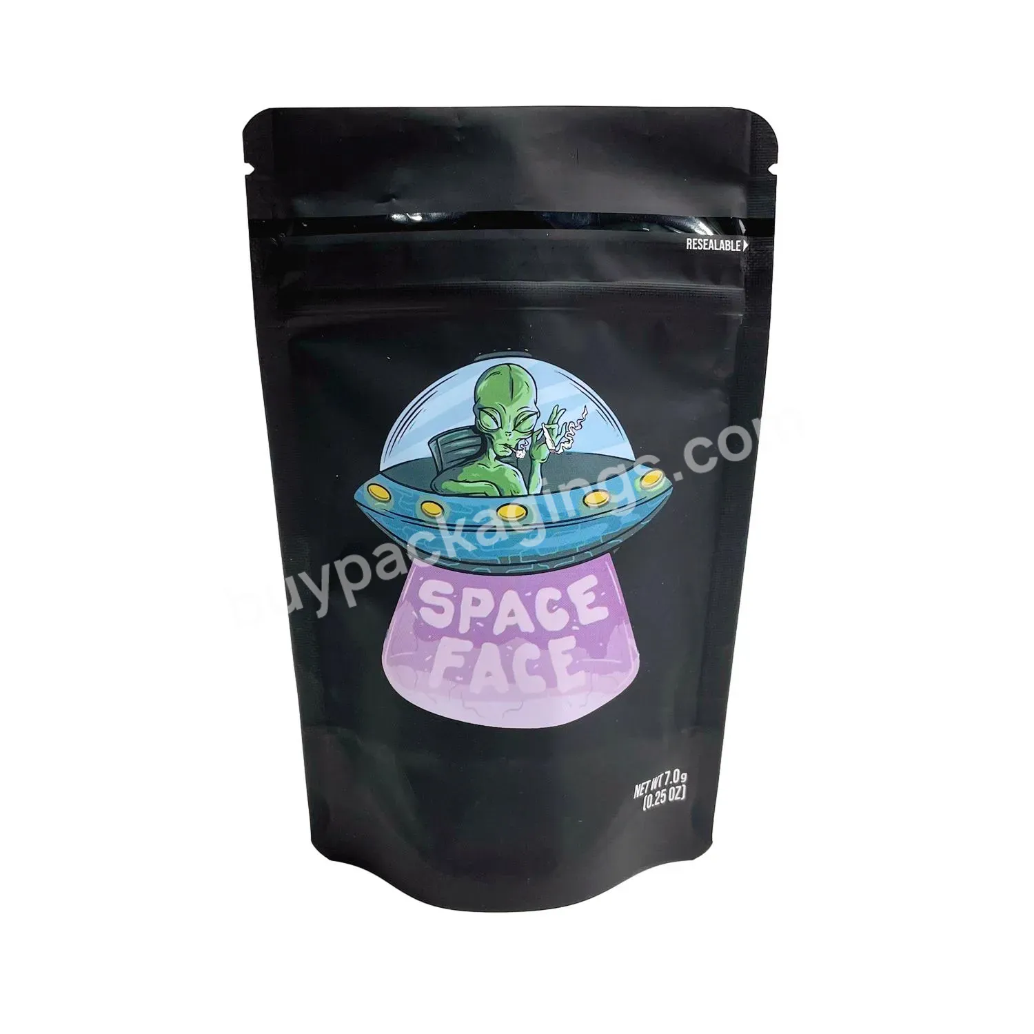 Resealable Smell Proof Stand Up Pouch Packaging 3.5g/7g/1oz/1lb Ziplock Bag Custom Printed Mylar Bags