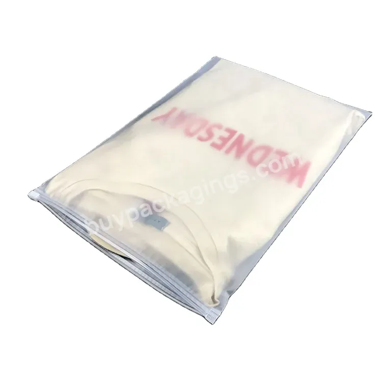 Resealable Zipper Bags Custom Logo Printed Frosted Plastic Packaging Clothing Zip Lock Bag