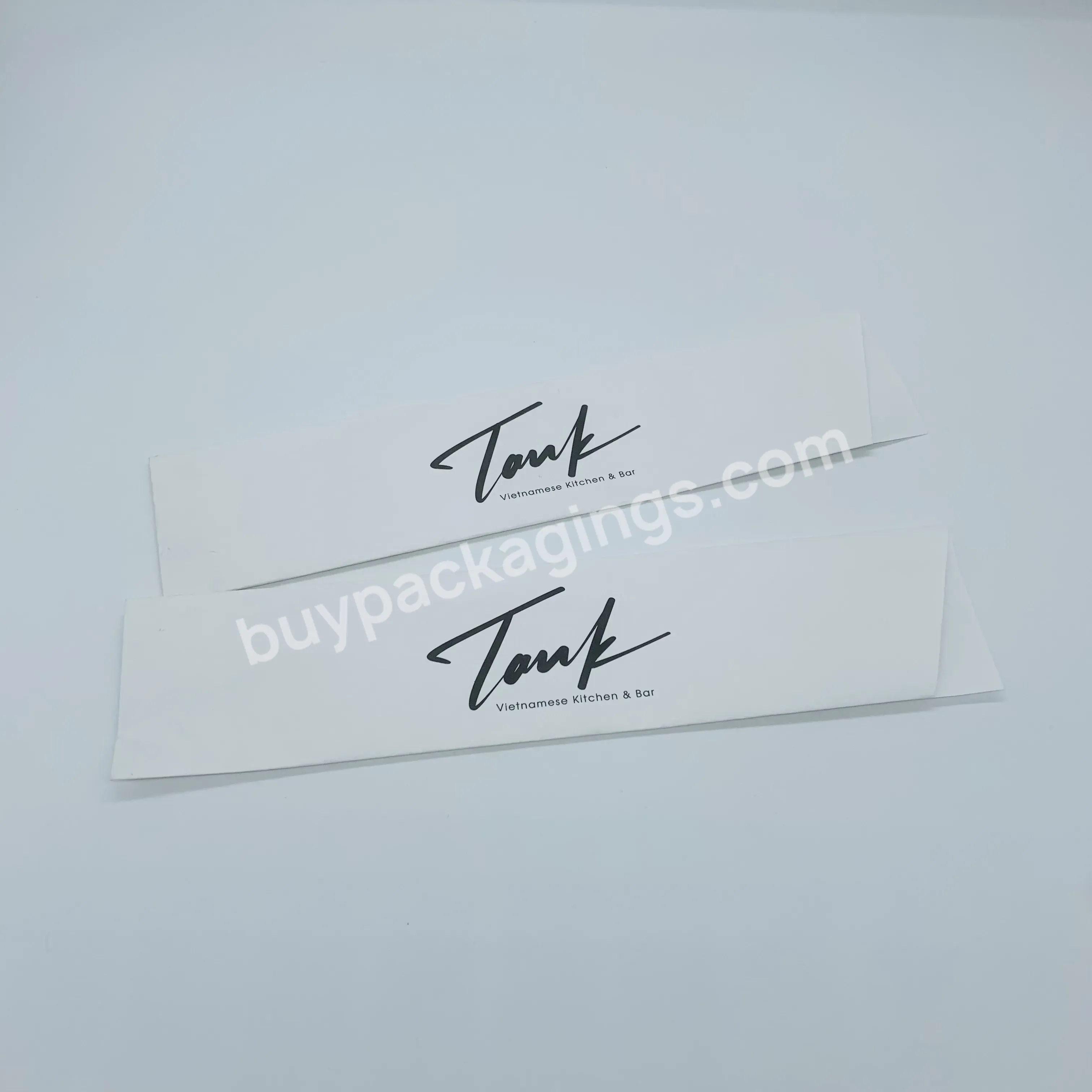 Restaurant Spoon Fork Knife Western Tableware Using Disposable Fsc Certified Paper Made Logo Printed Little Envelope Packet