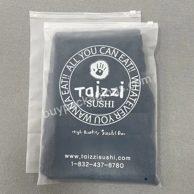 Retail Packaging Clothes Zipper Bags Custom Logo Frosted Zip Bag Customised Plastic Bag