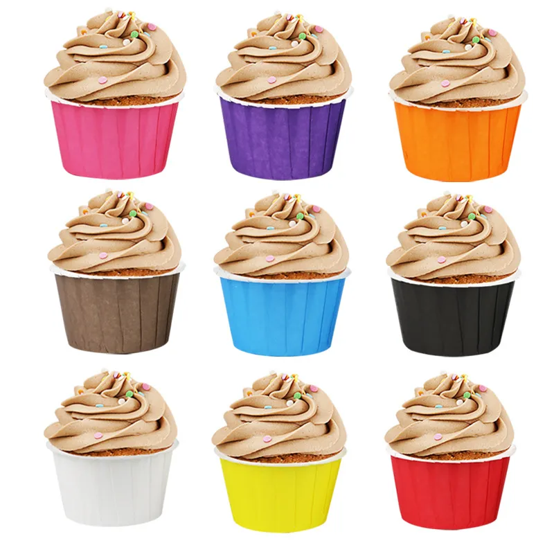 Retail Price Pe Coated cake cup grease proof round pudding black cup cake wrappers cupcake paper cups