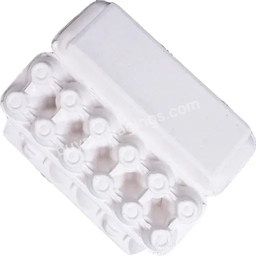Reusable 12 Cells Egg Cartons Sturdy Paper Molded Pulp Blank Eggs Cartons Tray For Kitchen Home Mall Farm Chickens Quail Duck
