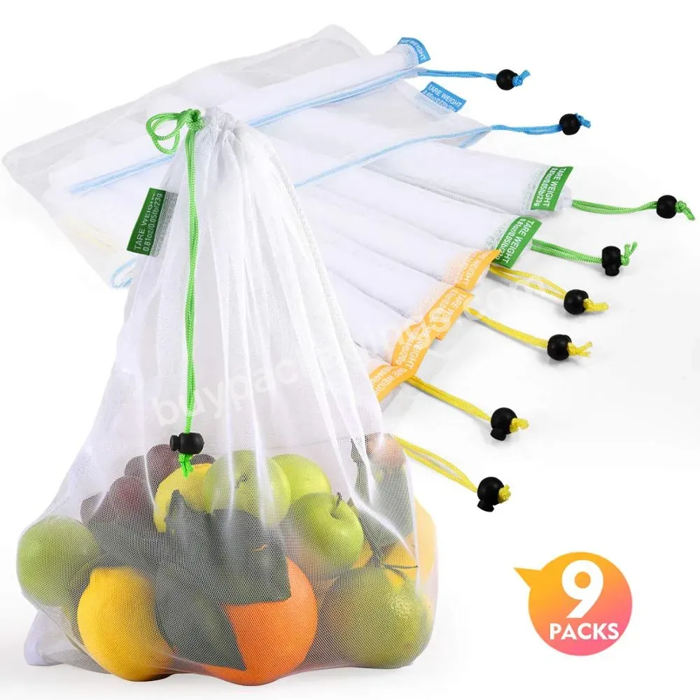 Reusable Barcode Scanable See Through Food Safe Premium See-through Lightweight Produce Mesh Bags For Fruit Vegetable Toys