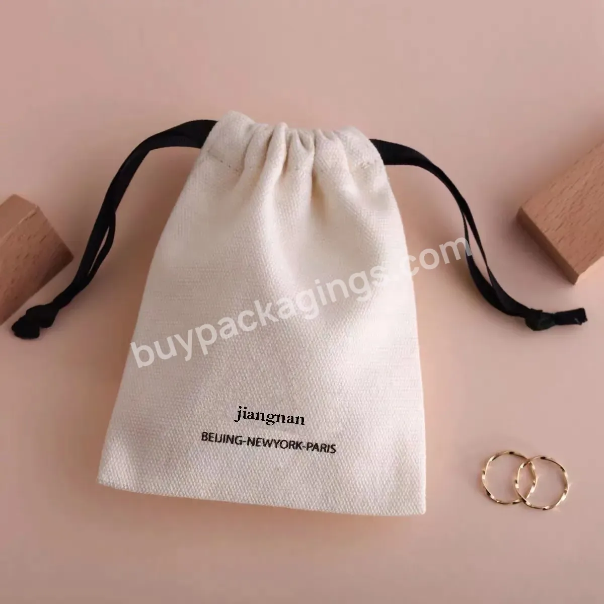 Reusable Customized High-quality Environmentally Friendly Cotton Canvas Linen Cheap Drawstring Bag