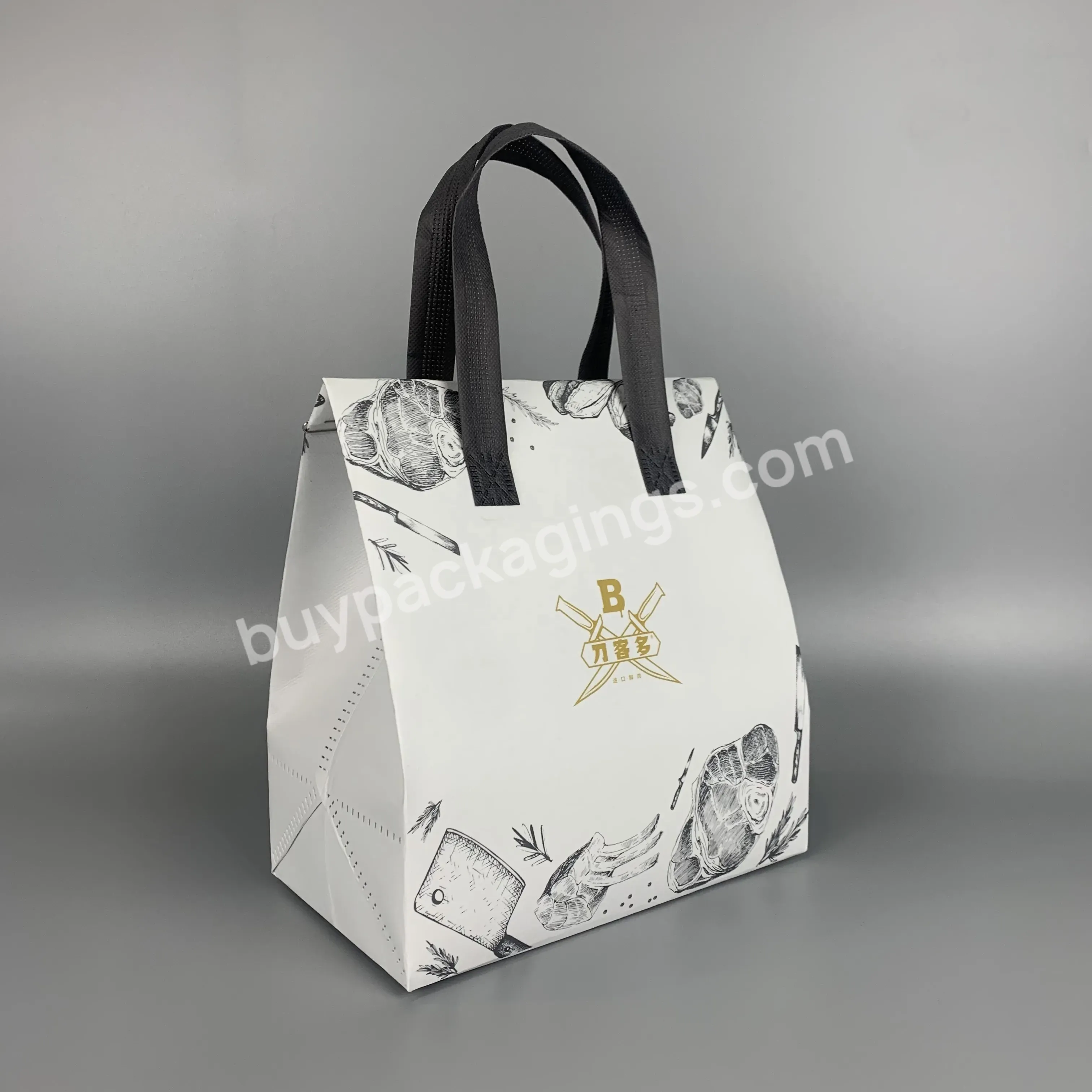 Reusable Durable Non Woven Cooler Bag Recyclable Customized Food Bag With Logo For Packaging