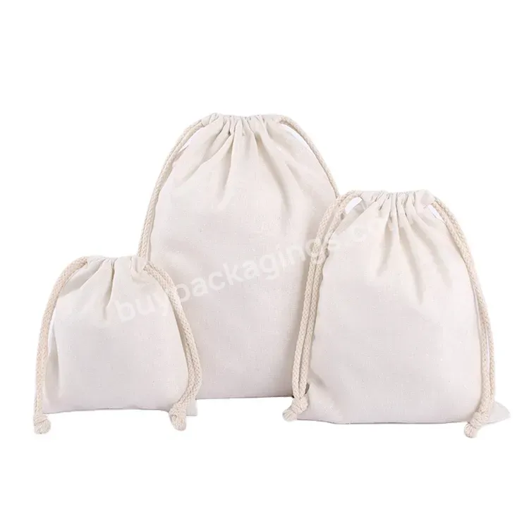 Reusable Dustproof Drawstring Bags Customized Logo Eco-friendly Gifts Cotton Drawstring Bags Jute Bags