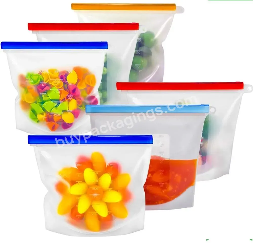 Reusable Eco-friendly Silicone Food Storage Bags Cooking Bags For Liquid Snack And Lunch Freezer Microwave Safe Bags