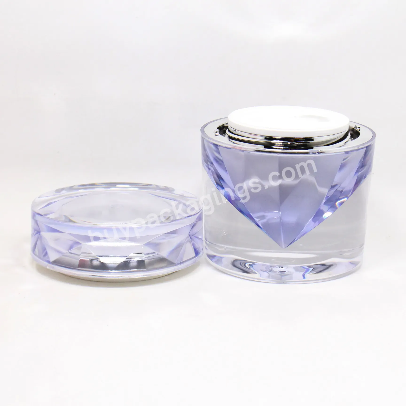 Reusable Empty 30g 50g 30ml Eye Cream Lotion Container White Acrylic Powder Jars Double Wall Cosmetic Airless Pump Jar