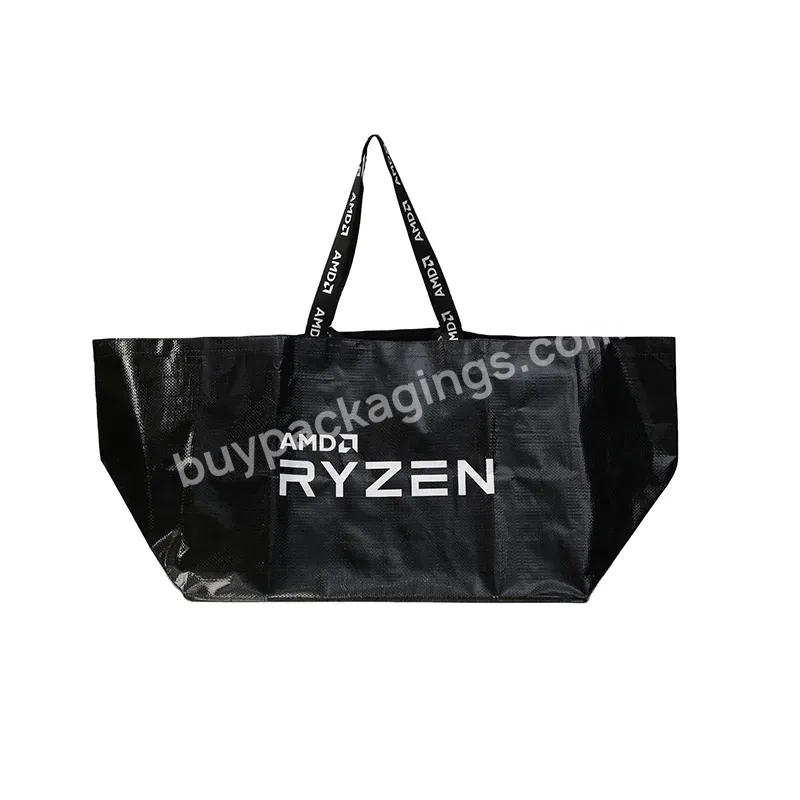 Reusable Factory Wholesale Oversize Plastic Pp Woven Bag Grocery Bag Shopping Boat Shape Bag With Custom Logo