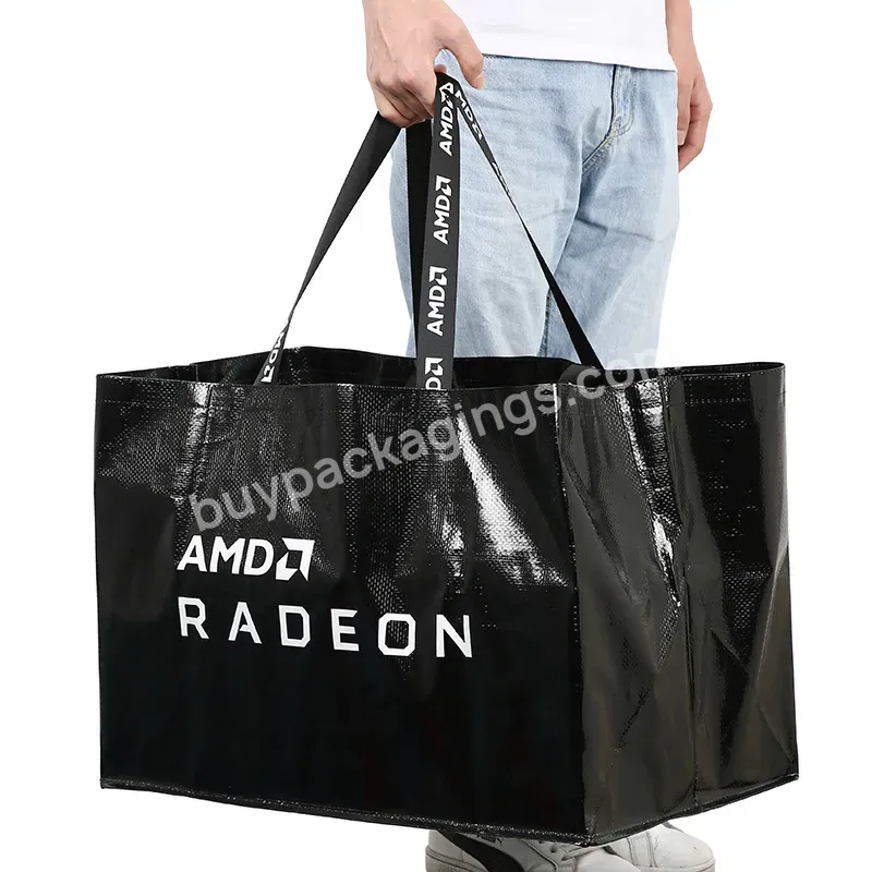 Reusable Factory Wholesale Oversize Plastic Pp Woven Bag Grocery Bag Shopping Boat Shape Bag With Custom Logo