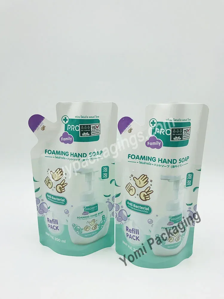 Reusable Laundry Detergent Washing Hand Soap Liquid Packing Plastic Bags Stand Up Spout Pouches