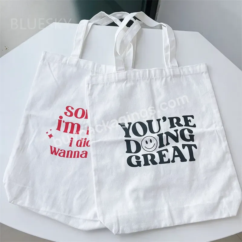 Reusable Made In China Custom Cotton Tote Bag Tote Bags For Women Blank Plain Canvas Bags With Design