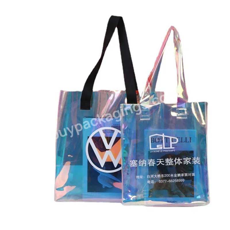 Reusable Plastic Gift Wrap Tote Bags For Shopping Retail Goodies Business Boutique Packing Transparent Bags Cosmetic Pvc Bag