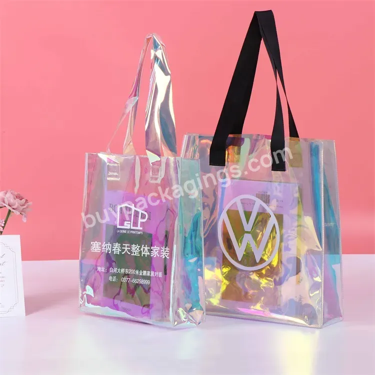 Reusable Plastic Gift Wrap Tote Bags For Shopping Retail Goodies Business Boutique Packing Transparent Bags Cosmetic Pvc Bag