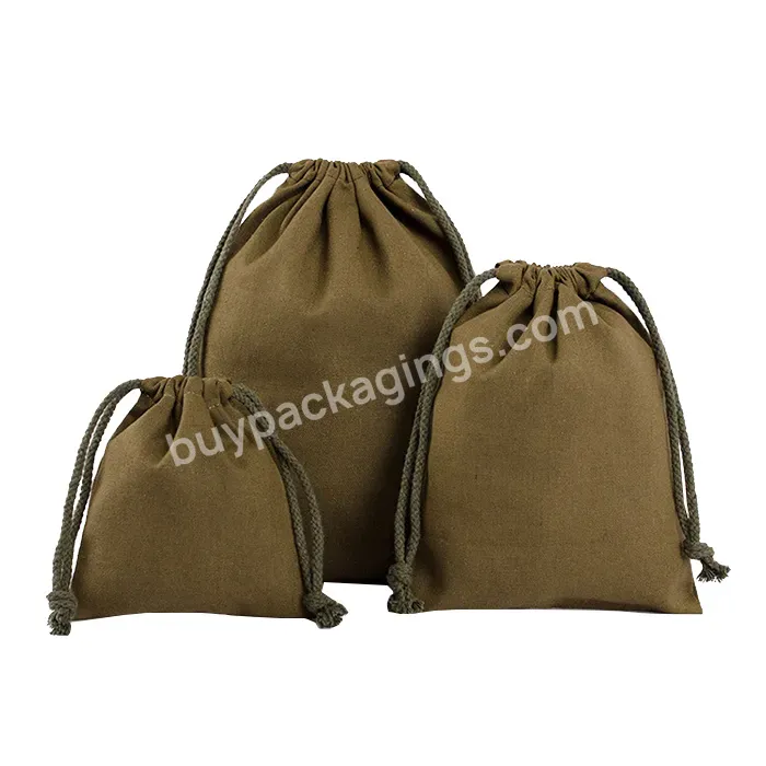 Reusable Shop Promotions Factory Custom Logo&design Natural Drawstring Bag Available Cotton Drawstring Bags