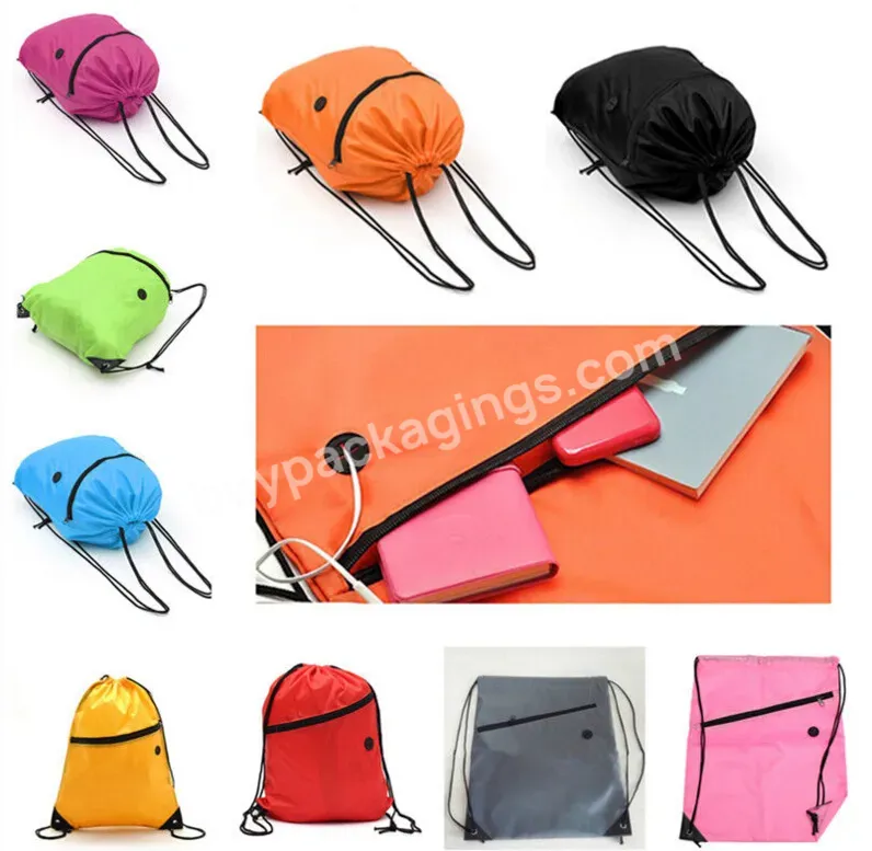 Reusable Source Factory Direct Sales 420d Polyester Sport Backpack Bag Waterproofing Mouth Malay Loose Bag Custom Logo