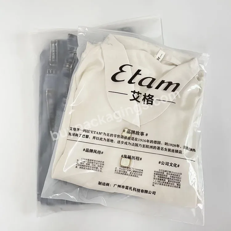 Reusable Ziplock Bags Custom Print Garment Packaging Bags Biodegradable Plastic Bag For Packing Clothes