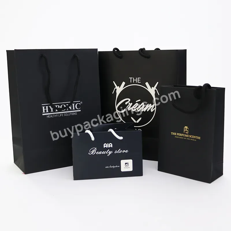 Reused Recyclable Luxury Boutique Thank You Gift Shopping Paper Bags For Clothing Packaging