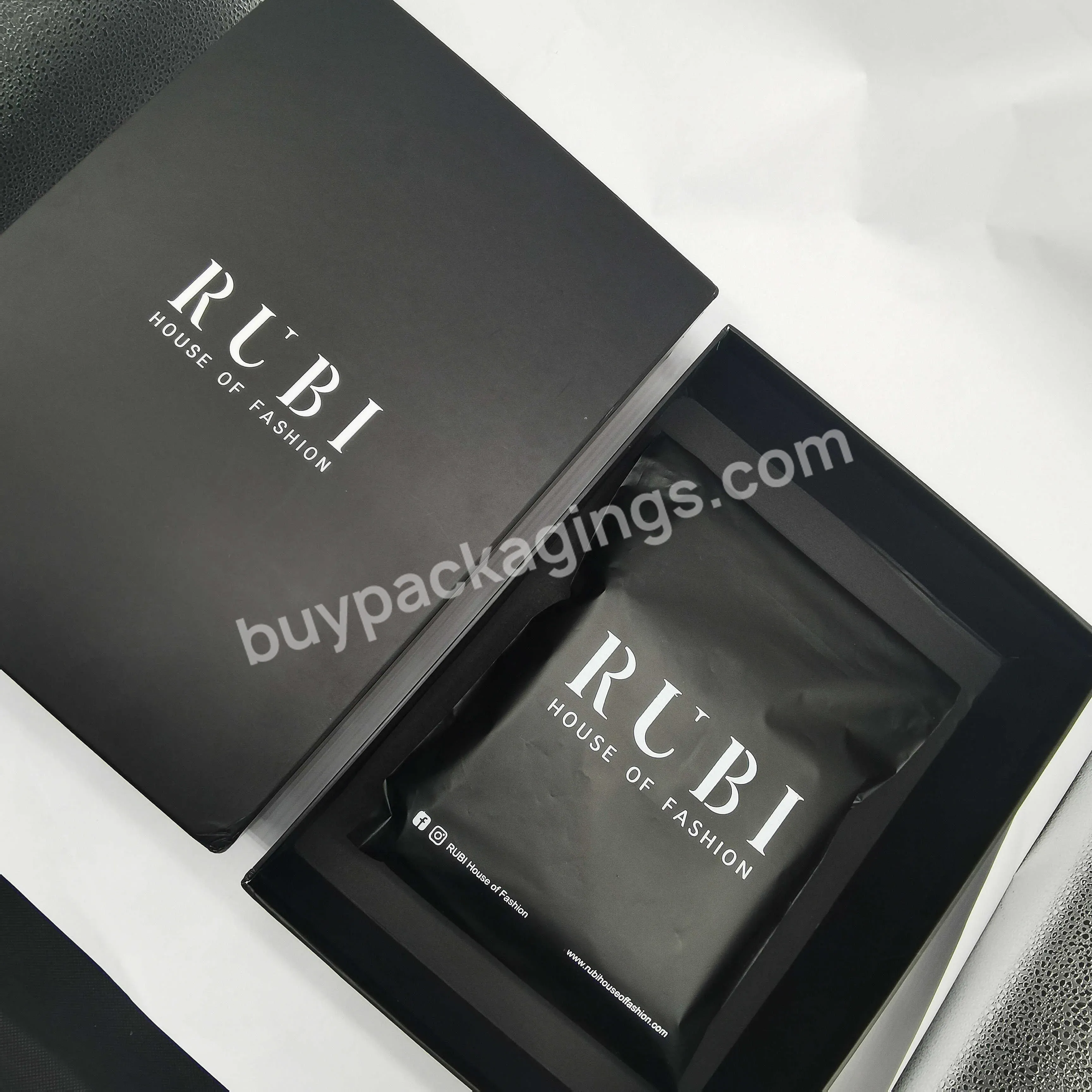 Reused Recyclable Strong Thick Black Luxury Boutique Jewelry Wedding Gift Paper Packaging Box
