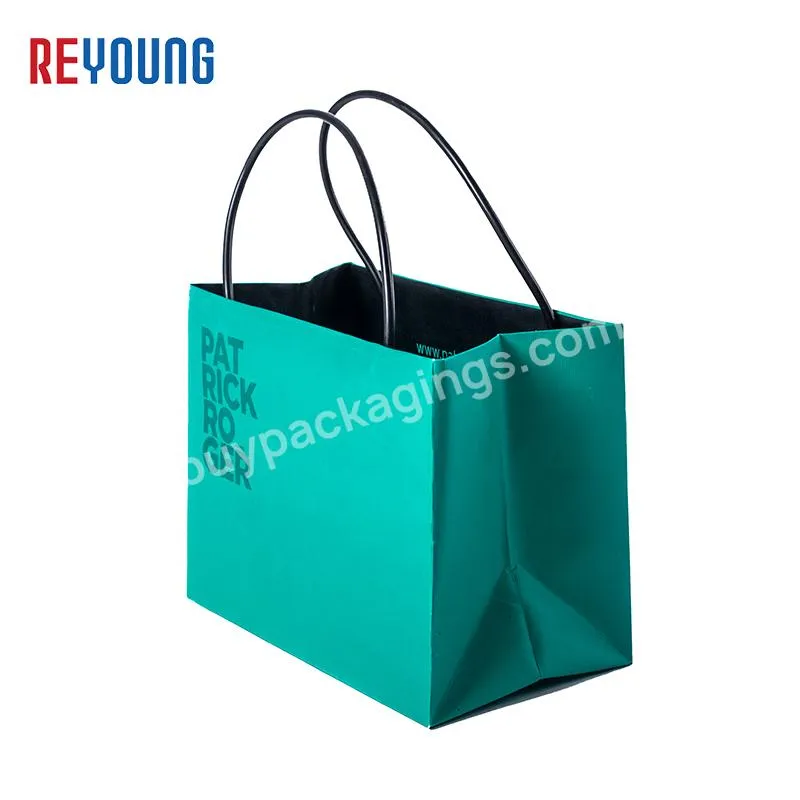 REYOUNG Shopping Paper Bag Logo Top Quality Luxury Customized Cardboard Offset Printing Paperbag Paper Bag with Plastic Handle