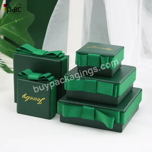 Ribbon Tied Square Cosmetic Jewelry Box Bow Muliple Size Ring Pendants Bracelet Necklace Earrings Box