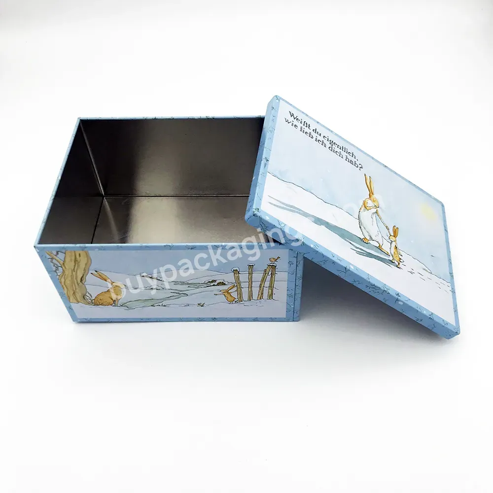 Right Angle Rectangle Lovely Easter Rabbit Fancy Chocolate Tin Box