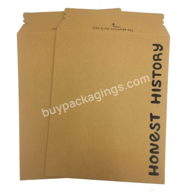 Rigid board custom size square envelope gift card packaging black kraft paper envelope