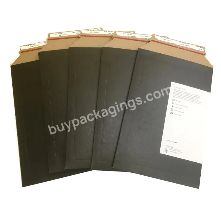 Rigid Cardboard Mailers Custom Print White Color Craft Mailing Flat Shipping Apparel Kraft Envelopes