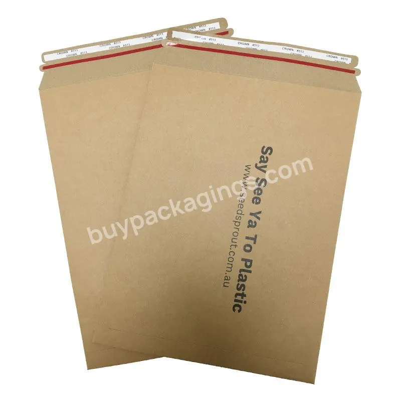 rigid paperboard A5 kraft envelope do not bend self sealing envelope for shipping