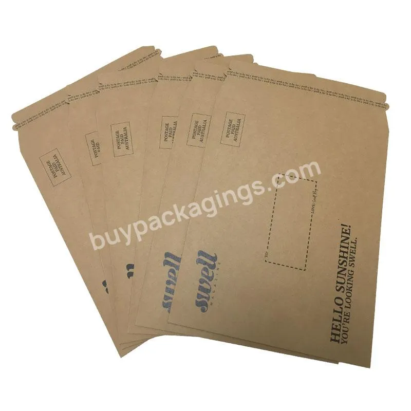 rigid paperboard A5 kraft envelope do not bend self sealing envelope for shipping