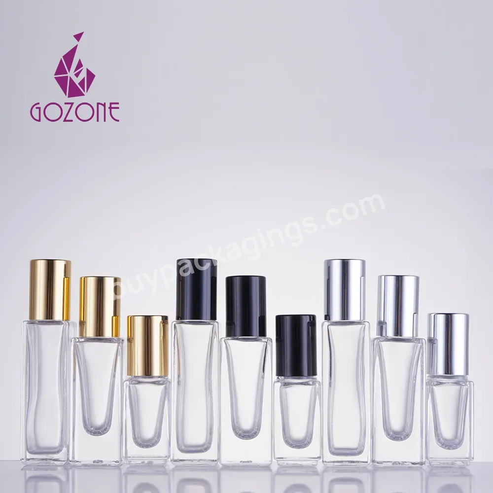 Roll Bottle Supplier Fancy 3ml 5ml 10ml Plastic Rectangle Square Roll On Glass Bottle