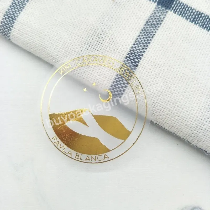 Roll Labels Shinny Gold Stamped Glossy Golden Stamping Sticker Label Waterproof In Promotion