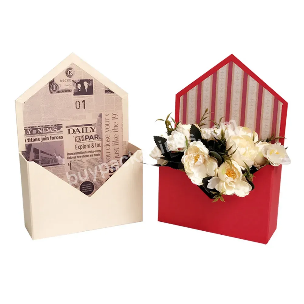 Romantic Envelope Stripe Flower Bouquet Paper Packing Box Holder Florist Pack Gift Flower Bouquet Packing Box Holder Nvelopes