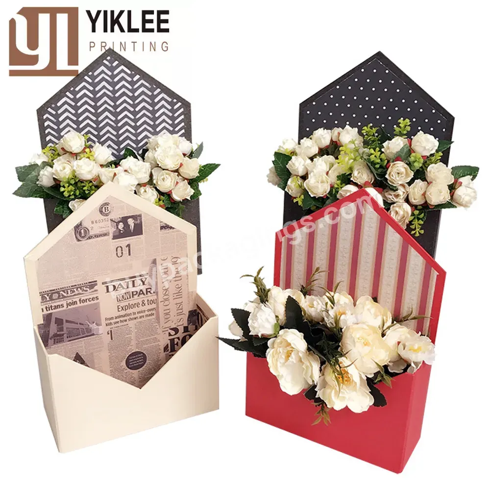 Romantic Envelope Stripe Flower Bouquet Paper Packing Box Holder Florist Pack Gift Flower Bouquet Packing Box Holder Nvelopes