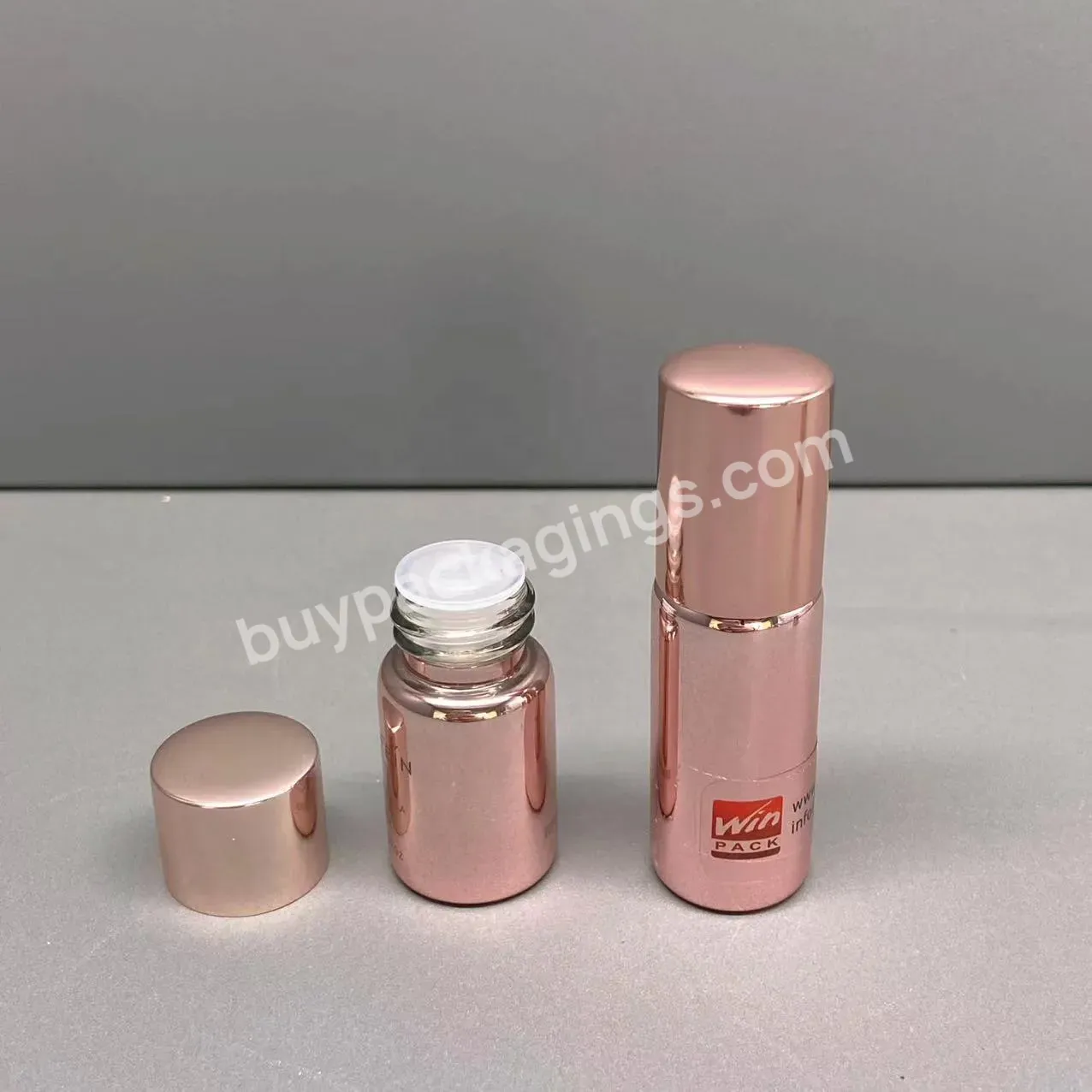 Rose Gold Glass Vials Glass Roller Tube Bottle With Screw Cap For Essential Oil Perfume Bottle 5/10ml - Buy Glass Vials,Glass Roller Tube,Rose Gold Glass Tube.