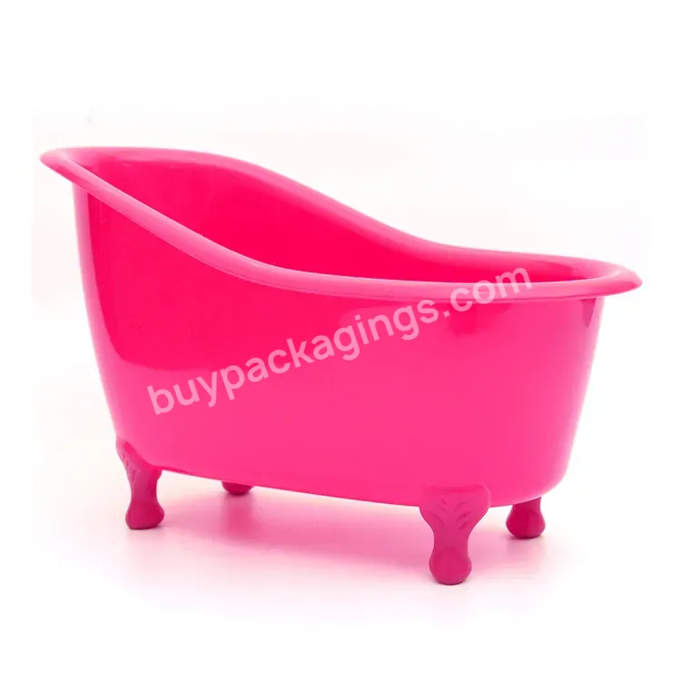 Rose Pink Plastic Mini Bathtub Shape Container For Show Gel Products