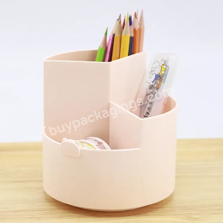 Rotating Porte Stylo Desk Accessories Art Office Supply Organizer Makeup Tool Holder Case Table Pen Stand Holder