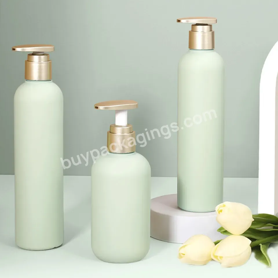 Round 260ml 200ml Soft Touch Hdpe Body Cream Skin Care Conditioner Packaging Plastic Lotion Pump Bottle