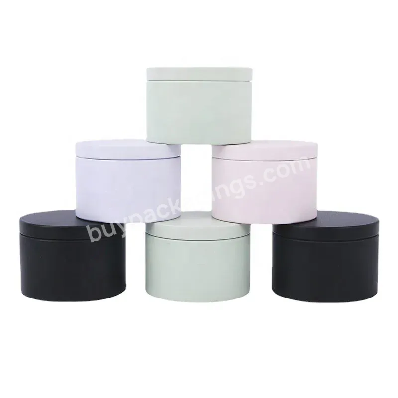 Round 8oz Metal Tin Cans Empty Gift Box Candy Candle Container Jars Multifunctional Storage Tin Can For Candles