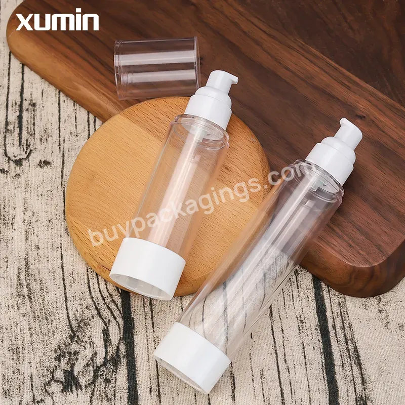 Round Airless Pump Bottle 100ml 120ml 80ml Cosmetic Lotion Airless Bottle 120ml Plastic Airless Cream Bottle