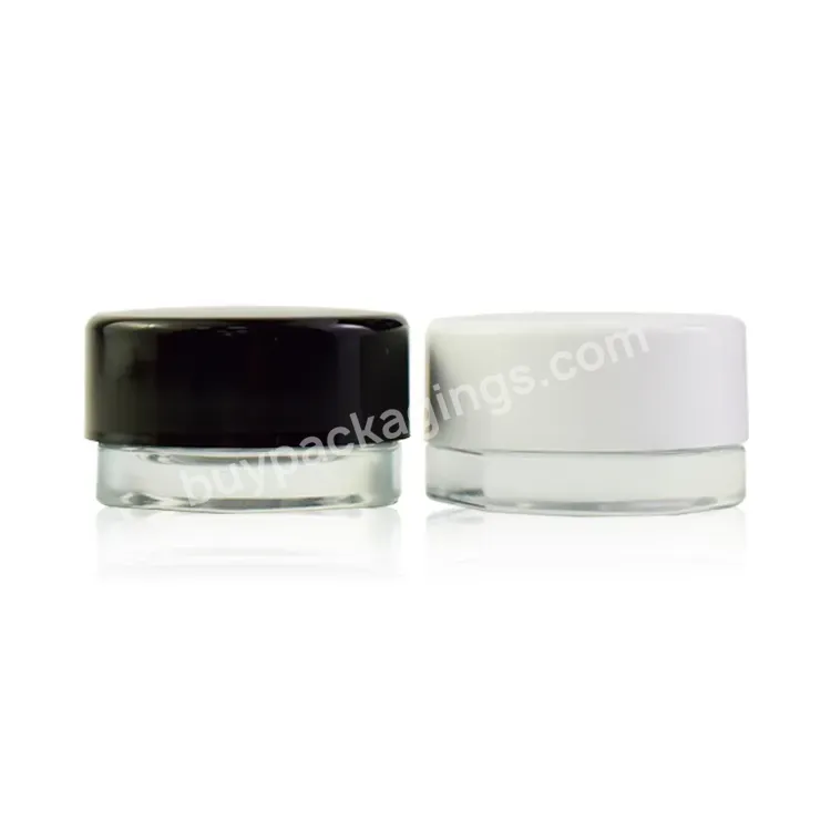 Round Clear 5ml Glass Jars 1 Gram Clear Glass Jar Concentrate Packaging Smell Proof Pure Oil Child Resistant Smooth Lid