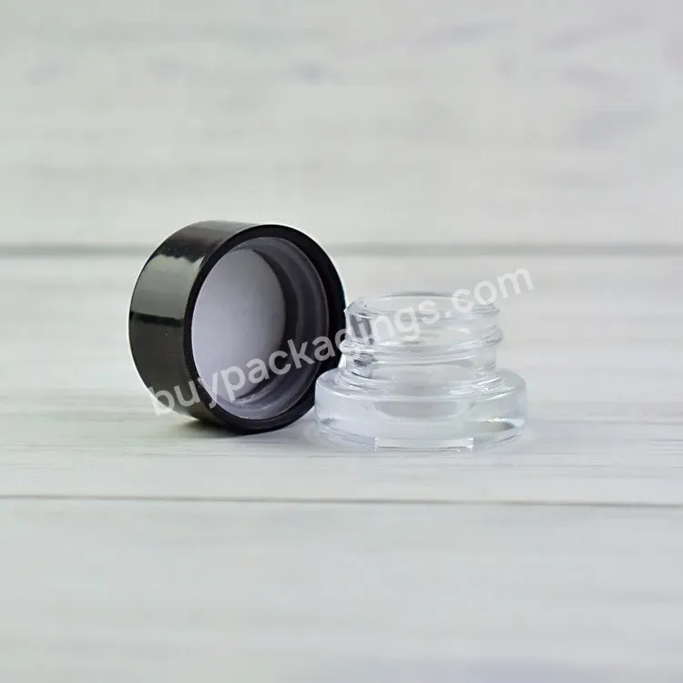 Round Clear 5ml Glass Jars 1 Gram Clear Glass Jar Concentrate Packaging Smell Proof Pure Oil Child Resistant Smooth Lid