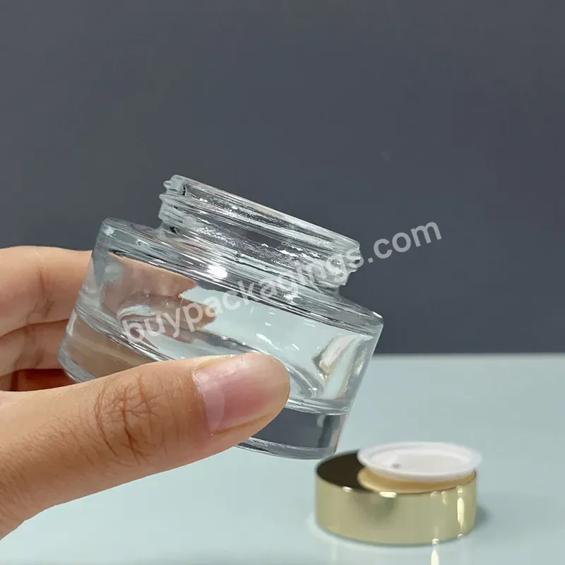 Round Clear Glass Cosmetic Cream Jar Glass Cosmetic Container Empty Luxury 50ml Skincare Face Cream Glass Cosmetic Jar