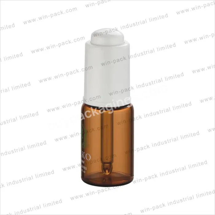 Round Cosmetic Empty Glass Bottles With Dropper Lid